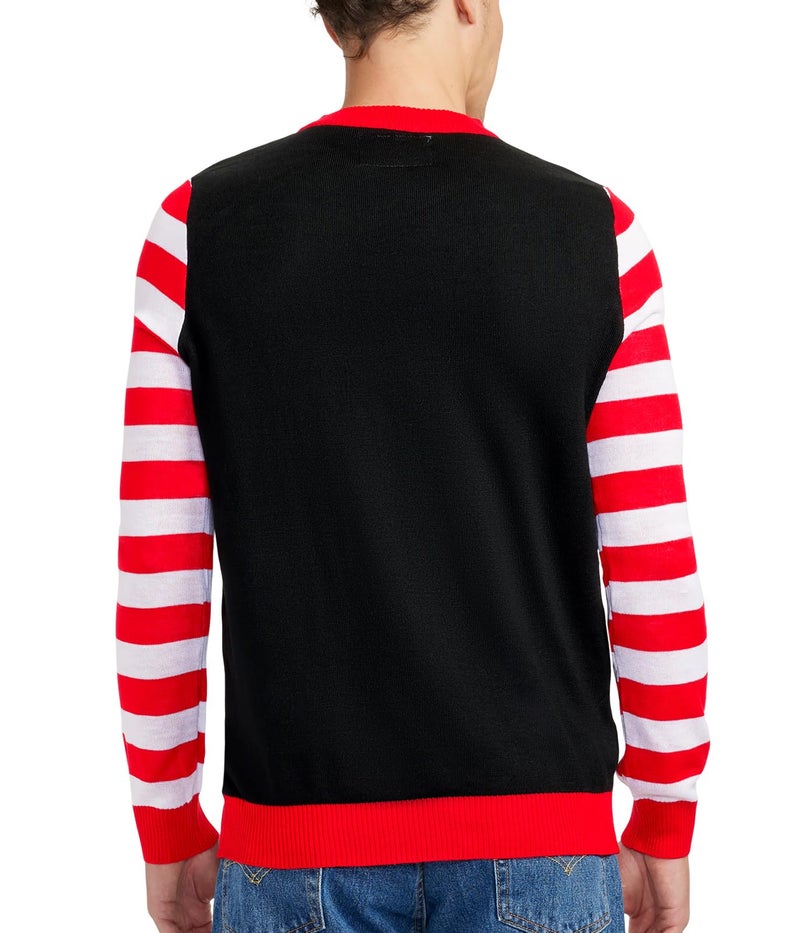 Tipsy Elves سويتر عيد الميلاد المضيء للرجال من تيبسي إلفز - أسود سويتر عيد الميلاد القبيح المضحك مقاس صغير - Image 4